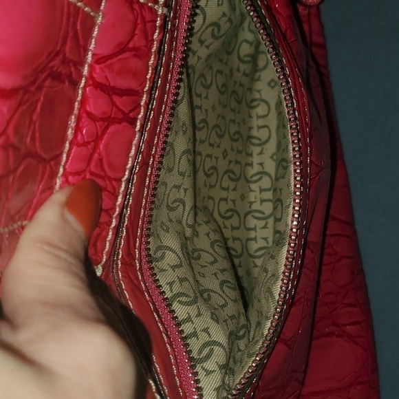 Guess Vintage Pink Rose Periwinkle 60's Chunky Shoulder Bag 12.5" wide - Picture 3 of 14